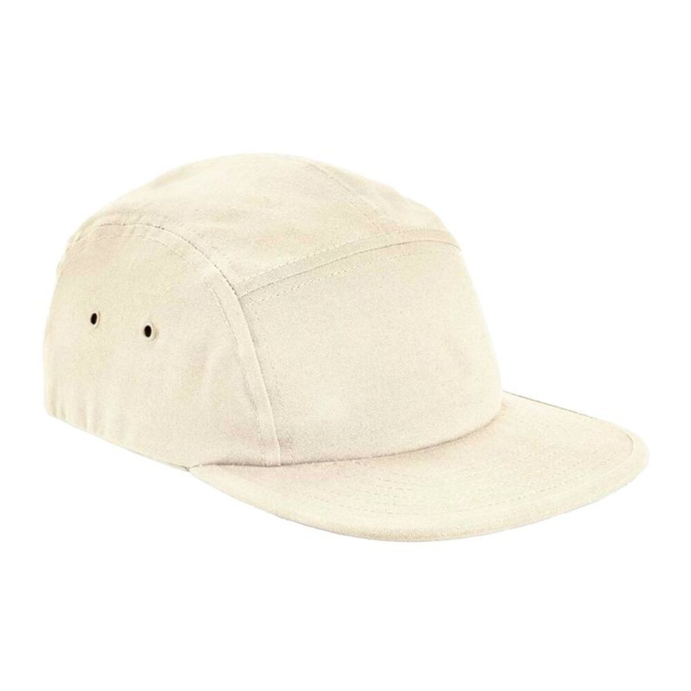 Beechfield Canvas 5 Panel Baseball Cap / Natural